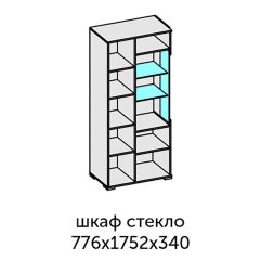 Аллегро-10 Шкаф 2дв. (со стеклом) (дуб крафт золотой-камень темный) в Красноуральске - krasnouralsk.mebel24.online | фото 2