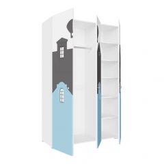 Детская Сити ПМ-332.25 исп 2 Шкаф комбинирован (3д) (Белый/Графит/Голубой) в Красноуральске - krasnouralsk.mebel24.online | фото 2
