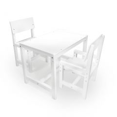 Детский растущий комплект стол и два стула  Я САМ "Лофт" (Белый, Белый) в Красноуральске - krasnouralsk.mebel24.online | фото 2