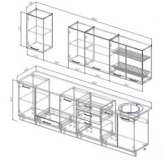 Кухонный гарнитур Антрацит 2800 (Стол. 26мм) в Красноуральске - krasnouralsk.mebel24.online | фото 2