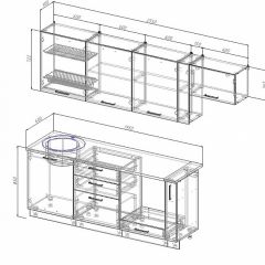 Кухонный гарнитур Шампань 2550 (Стол. 26мм) в Красноуральске - krasnouralsk.mebel24.online | фото 2