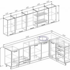 Кухонный гарнитур угловой Графика 2600х1600 (Стол. 26мм) в Красноуральске - krasnouralsk.mebel24.online | фото 2