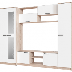 Гостиная МГС 3 Исполнение 1 (Дуб сонома/Белый) в Красноуральске - krasnouralsk.mebel24.online | фото 2