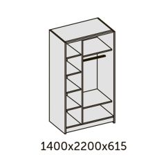 ИННЭС-5 Шкаф-купе 2-х дв. 1400 (1дв. Ф1 - бодега белая, 1дв. Ф2 - зеркало) в Красноуральске - krasnouralsk.mebel24.online | фото 2