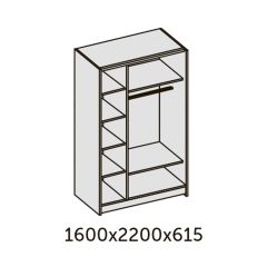 ИННЭС-5 Шкаф-купе 2-х дв. 1600 (2дв. Ф1 - венге) в Красноуральске - krasnouralsk.mebel24.online | фото 2