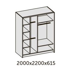 ИННЭС-5 Шкаф-купе 2-х дв. 2000 (2 дв. Ф3 - венге вст. экокожа корич) в Красноуральске - krasnouralsk.mebel24.online | фото 2