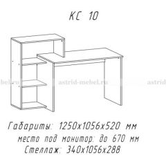 Компьютерный стол №10 (Анкор белый) в Красноуральске - krasnouralsk.mebel24.online | фото