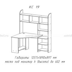 Компьютерный стол №19 (Анкор темный) в Красноуральске - krasnouralsk.mebel24.online | фото 3