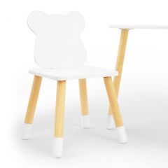 Комплект детской мебели стол и два стула Мишутка (Белый/Белый/Береза) в Красноуральске - krasnouralsk.mebel24.online | фото