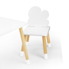Комплект детской мебели стол и два стула Облачко (Белый/Белый/Береза) в Красноуральске - krasnouralsk.mebel24.online | фото 1