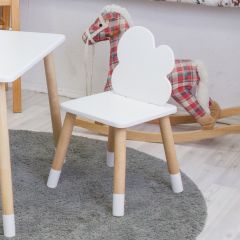 Комплект детской мебели стол и два стула Облачко (Белый/Белый/Береза) в Красноуральске - krasnouralsk.mebel24.online | фото 3