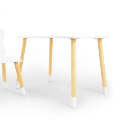 Комплект детской мебели стол и стул Корона (Белый/Белый/Береза) в Красноуральске - krasnouralsk.mebel24.online | фото 2
