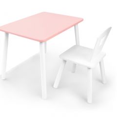 Комплект детской мебели стол и стул Корона (Розовый/Белый/Белый) в Красноуральске - krasnouralsk.mebel24.online | фото 2