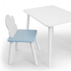 Комплект детской мебели стол и стул Облачко (Белый/Голубой/Белый) в Красноуральске - krasnouralsk.mebel24.online | фото 1