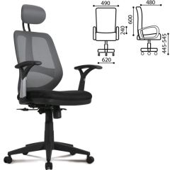 Кресло BRABIX "Saturn ER-400" (черное/серое) 530871 в Красноуральске - krasnouralsk.mebel24.online | фото 2