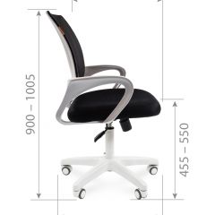 Кресло для оператора CHAIRMAN 696 white (ткань TW-19/сетка TW-69) в Красноуральске - krasnouralsk.mebel24.online | фото 4