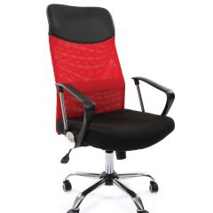 Кресло для руководителя CHAIRMAN 610 N (15-21 черный/сетка красный) в Красноуральске - krasnouralsk.mebel24.online | фото