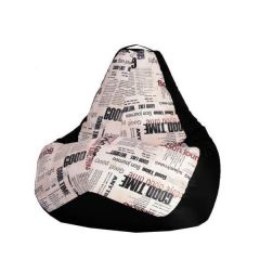 Кресло-мешок XL Газета-Black в Красноуральске - krasnouralsk.mebel24.online | фото
