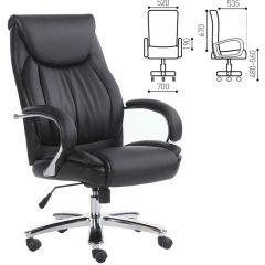 Кресло офисное BRABIX "Advance EX-575" (хром/экокожа/черное) 531825 в Красноуральске - krasnouralsk.mebel24.online | фото