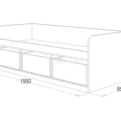 Кровать-8 одинарная с 3-мя ящиками (800*1900) ЛДСП в Красноуральске - krasnouralsk.mebel24.online | фото 3