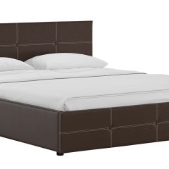 Кровать двойная Синди 160 + ортопед + ПМ + дно (арт. Марика 468 к/з (шоколад)) в Красноуральске - krasnouralsk.mebel24.online | фото