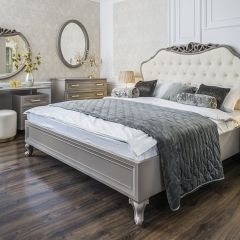 Кровать Мокко 1600 с мягким изголовьем + основание (серый камень) в Красноуральске - krasnouralsk.mebel24.online | фото