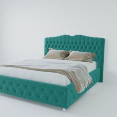 Кровать Нягань с ПМ 1600 (велюр бирюзовый) в Красноуральске - krasnouralsk.mebel24.online | фото 2