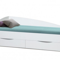 Кровать одинарная "Фея - 3" асимметричная 1900х800 (белая) в Красноуральске - krasnouralsk.mebel24.online | фото