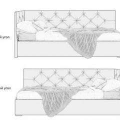 Кровать угловая Лэсли интерьерная +основание (120х200) в Красноуральске - krasnouralsk.mebel24.online | фото 2
