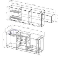 Кухонный гарнитур Жемчуг 2550 (Стол. 26мм) в Красноуральске - krasnouralsk.mebel24.online | фото 3