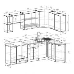 Кухонный гарнитур Лариса прайм 5 2300х1500 мм в Красноуральске - krasnouralsk.mebel24.online | фото 2