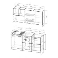 Кухонный гарнитур Лариса стандарт 4 1600 мм в Красноуральске - krasnouralsk.mebel24.online | фото 2