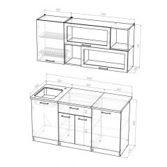 Кухонный гарнитур Лоретта стандарт 1600 мм в Красноуральске - krasnouralsk.mebel24.online | фото 2