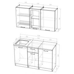 Кухонный гарнитур Ольга медиум 1 1400 мм в Красноуральске - krasnouralsk.mebel24.online | фото 2