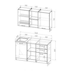 Кухонный гарнитур Ольга медиум 4 1400 мм в Красноуральске - krasnouralsk.mebel24.online | фото 2