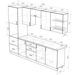 Кухонный гарнитур Прованс (2.8 м) с карнизом в Красноуральске - krasnouralsk.mebel24.online | фото 3