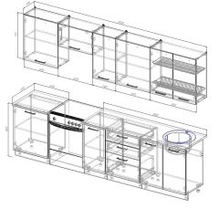 Кухонный гарнитур Вегас 3000 (Стол. 26мм) в Красноуральске - krasnouralsk.mebel24.online | фото 2