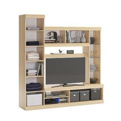 МАКСИ Мини-стенка дуб сонома/белое дерево в Красноуральске - krasnouralsk.mebel24.online | фото