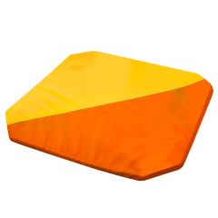 Мат гимнастический 1,3x1,3x0,05м складной скошенные углы цв.оранжевый-желтый в Красноуральске - krasnouralsk.mebel24.online | фото