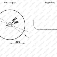 Раковина 400B Lake MELANA Profline ГРАФИТ накладная круглая 400B в Красноуральске - krasnouralsk.mebel24.online | фото 2