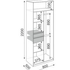 Шкаф 2 двери Глэдис М22 (ЯШС/Белый) в Красноуральске - krasnouralsk.mebel24.online | фото 3