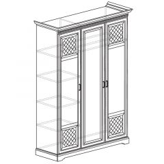 Шкаф для одежды 3-дверный №800 Парма кремовый белый в Красноуральске - krasnouralsk.mebel24.online | фото 2