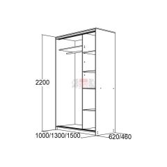 МИРАЖ 10.1 (620) Шкаф для платья и белья в Красноуральске - krasnouralsk.mebel24.online | фото 5