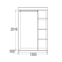 МИРАЖ 11 (1300) Шкаф для платья и белья в Красноуральске - krasnouralsk.mebel24.online | фото 2