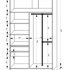 Шкаф-купе 1400 серии SOFT D8+D2+B2+PL4 (2 ящика+F обр.штанга) профиль «Графит» в Красноуральске - krasnouralsk.mebel24.online | фото 3