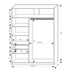 Шкаф-купе 1500 серии NEW CLASSIC K3+K3+B2+PL1 (2 ящика+1 штанга) профиль «Капучино» в Красноуральске - krasnouralsk.mebel24.online | фото 3