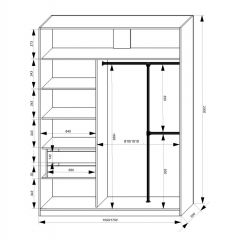 Шкаф-купе 1500 серии NEW CLASSIC K4+K4+B2+PL4 (2 ящика+F обр. штанга) профиль «Капучино» в Красноуральске - krasnouralsk.mebel24.online | фото 3