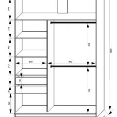 Шкаф-купе 1600 серии SOFT D8+D2+B2+PL4 (2 ящика+F обр.штанга) профиль «Графит» в Красноуральске - krasnouralsk.mebel24.online | фото 2