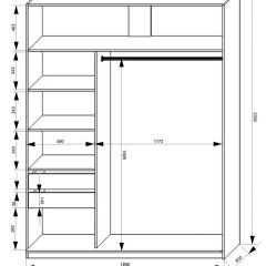 Шкаф-купе 1800 серии SOFT D1+D3+B2+PL1 (2 ящика+1штанга) профиль «Графит» в Красноуральске - krasnouralsk.mebel24.online | фото 3