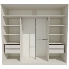 Шкаф-купе 2150 серии NEW CLASSIC K4+K4+K4+B22+PL4(по 2 ящика лев/прав+F обр.штанга) профиль «Капучино» в Красноуральске - krasnouralsk.mebel24.online | фото 2